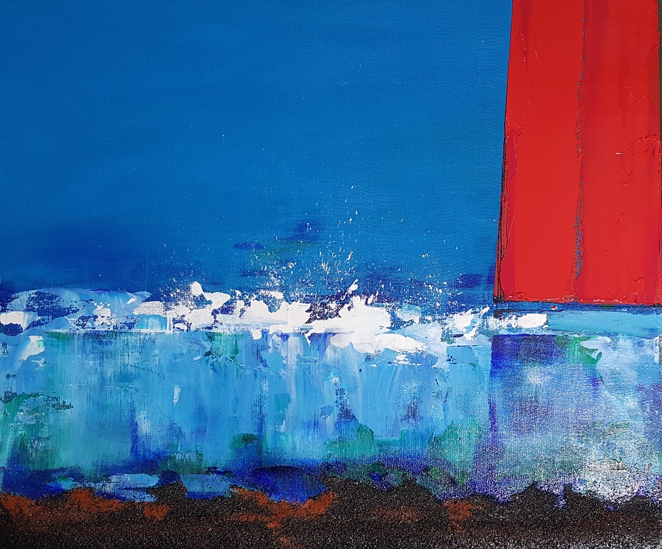 Islands, 2016. Acrylic on canvas, 24 × 35 cm. Illustration from the interview about Depth, Turismo y Cultura de Canarias.